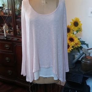 Long sleeve light weight pink sweater from Deb's